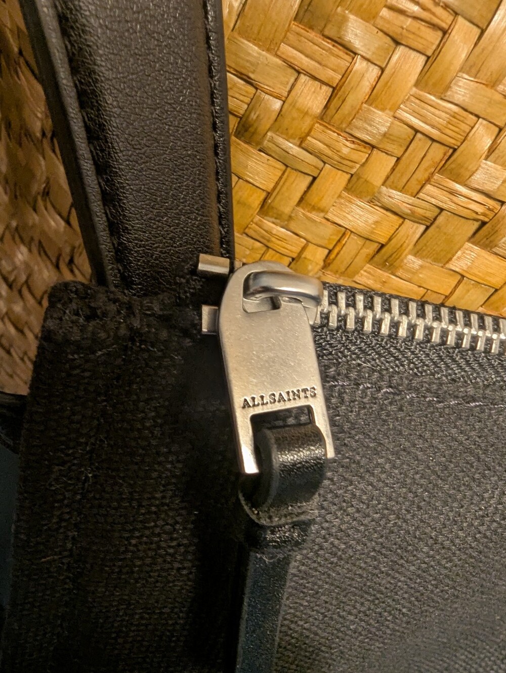All Saints Allington Woven Straw Tote with Dark Handles - Picture 7 of 16